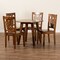 Baxton Studio Mina Modern and Contemporary Transitional Walnut Brown Finished Wood 5-Piece Dining Set 178-11383-10895-Zoro - alternate 5